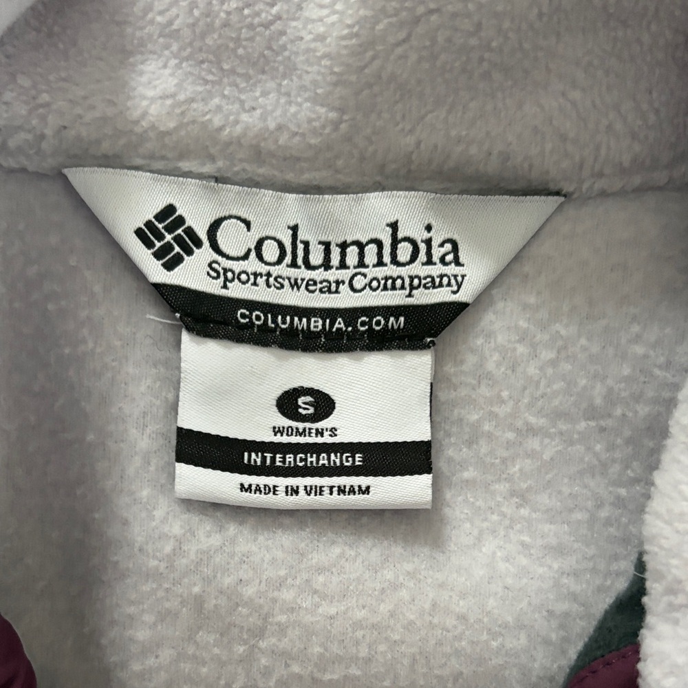 Columbia Fleece Jacket with Burgundy Yoke - Picture 5 of 9